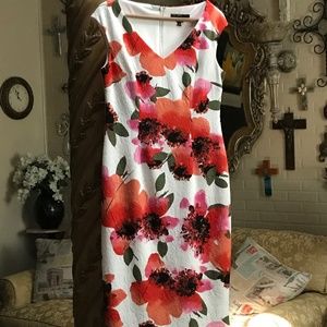 Maggie London size 8 floral sleeveless dress. Fab!
